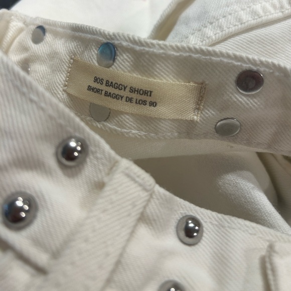 90s Bagggy Studded White SZ8 Women's Jean denimfestival  summer Shorts NWT - Picture 6 of 9